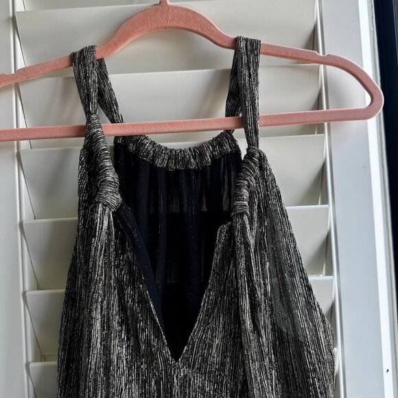 Trina Turk 'Rosemary' Metallic Halter Top in Gold and Black size Small - Picture 9 of 10